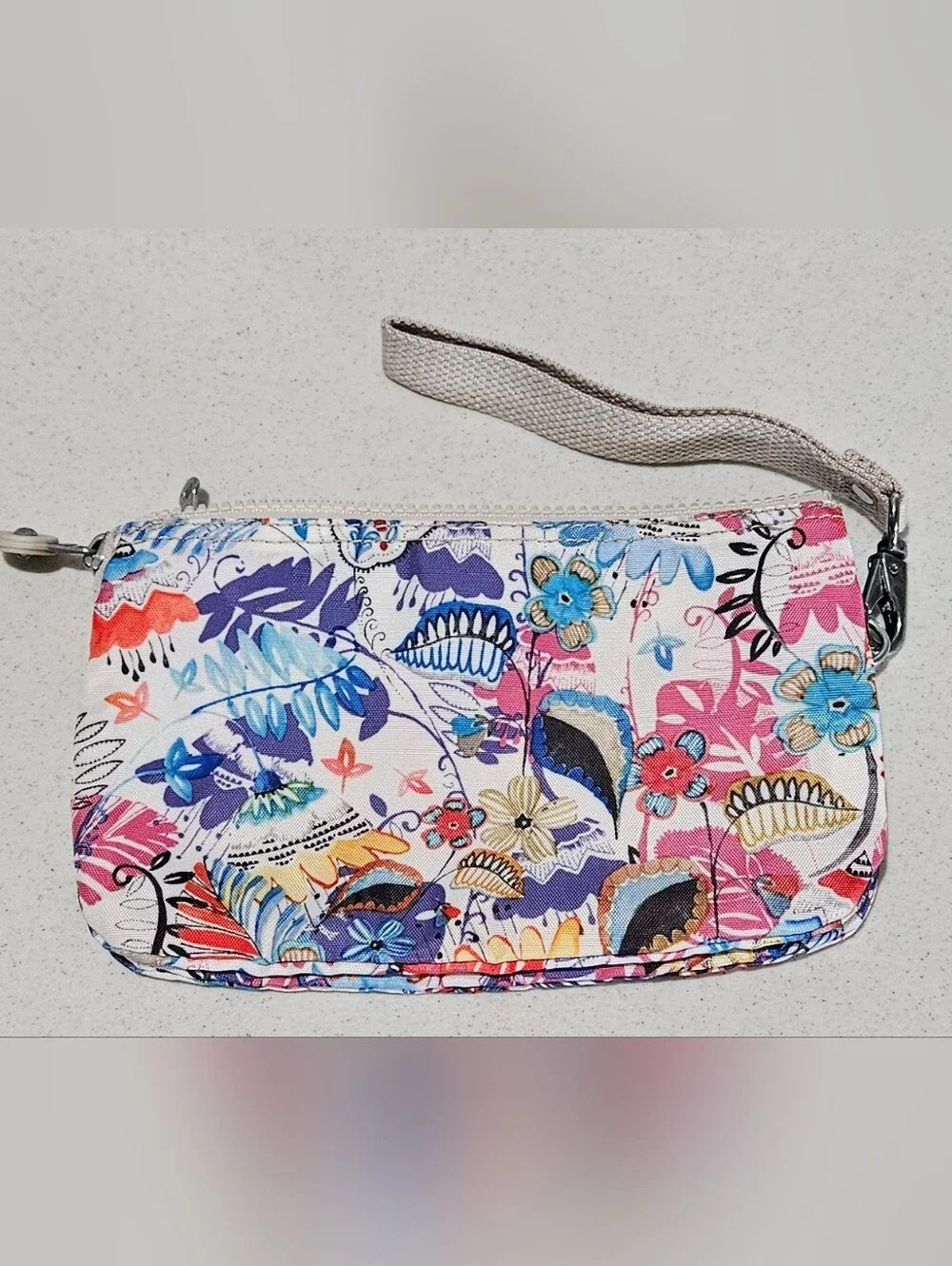 Kipling Floral Wristlet Wallet Pouch Multi-Pocket